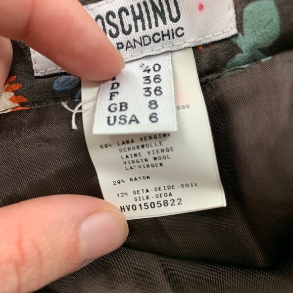 Moschino Cheap Chic Tweed Silk Wool Pleated Skirt - Picture 4 of 4